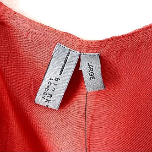 NWT Anthropologie Shelley Coral Orange Pink Satin Ruffle Slit Midi Dress - Picture 4 of 5